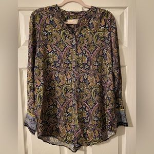 LOFT Paisley Print Tunic Blouse